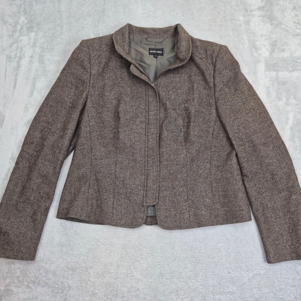 Claudia Strater Virgin Wool 42 ( L 12 / 14) Zip Jacket Blazer Womens Academia